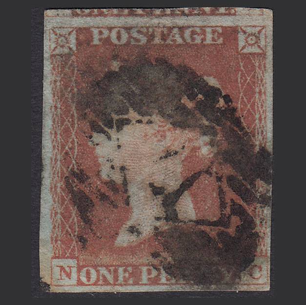 GB QV 1841 1d Red-brown (Plate 84) SG8-B1(1) NC GU 4M London IS Cancel