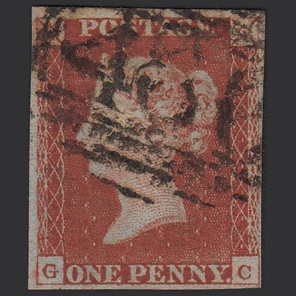 GB QV 1841 1d Red-brown Pl 62 SG8-B1(1) GC GU 4M Imperf Liverpool 466