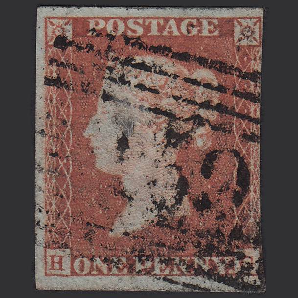 GB QV 1841 1d Red-brown (Plate 88) SG8-B1(1) HG GU nr 4M Imperf Glasgow 159