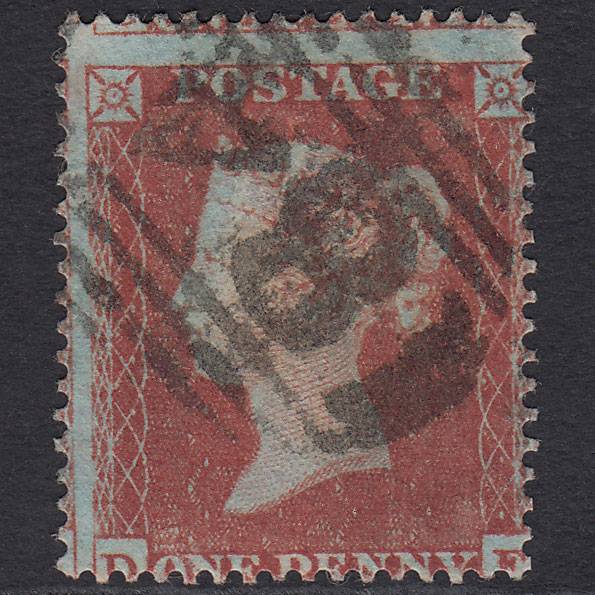 GB QV 1854 1d Red-brown (Plate 172) SG17-C1(1) DF GU Canterbury 84 Misperf