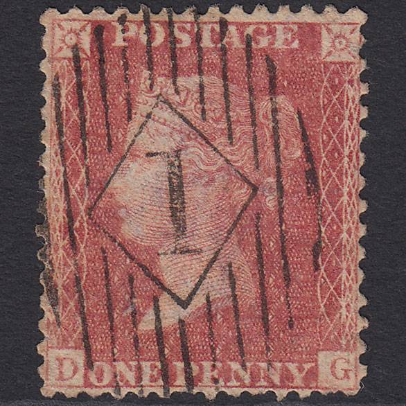 GB QV 1857 1d (Plate 59) SG40-C10(1) DG GU Charles Rideout No.1 Well Centred