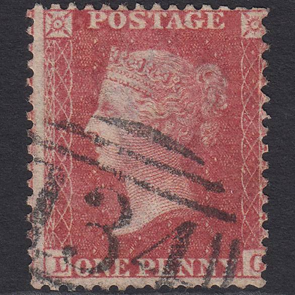 GB QV 1857 1d Rose-red (Plate 48) SG40-C10(1) LG GU Bristol 134 Misperf