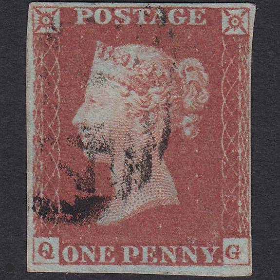 GB QV 1841 1d Red-brown (Plate 68) SG8-B1(1) QG FU 4 Margins