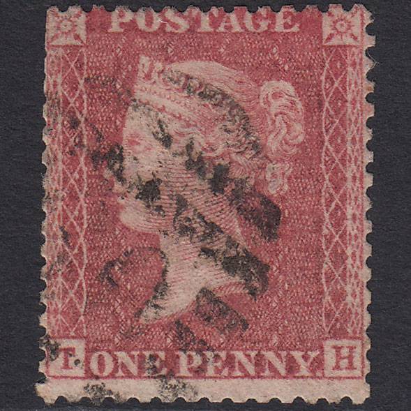 GB QV 1857 1d Rose-red (Plate 46) SG40-C10(1) TH GU London D&S Cancel