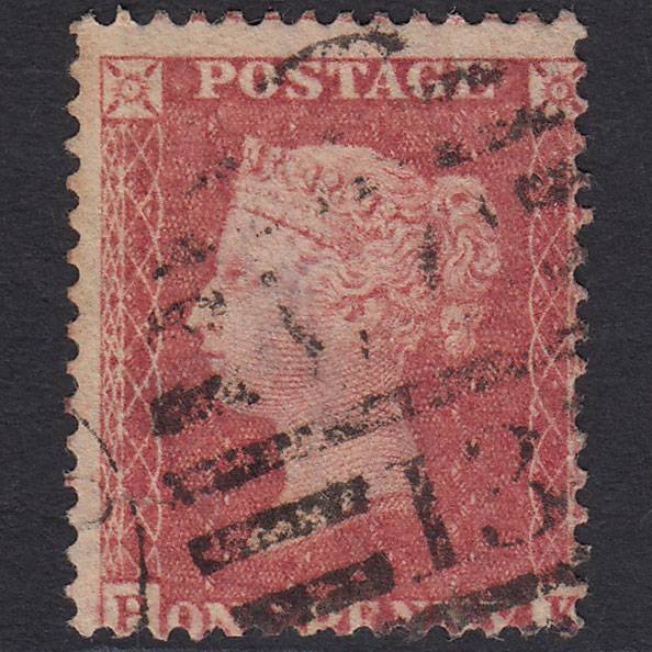 GB QV 1857 1d Rose-red Pl 27 SG40-C10(1) PK FU London D&S WC13 Misperf