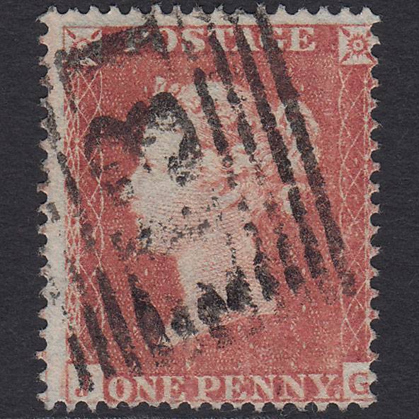 GB QV 1854 1d Red-brown Pl 182 SG17-C1(1) JG GU Edinburgh 131 Misperf