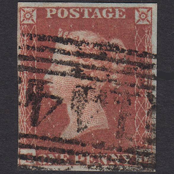 GB QV 1841 1d Red-brown Pl 154 SG8-B2(1) Blue Head SL FU 4M Forfar 144
