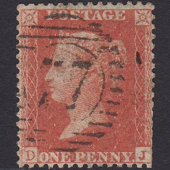 GB QV 1857 1d Red-Orange Transitional (Plate 44) SGC9(2) DJ GU London D&S 77