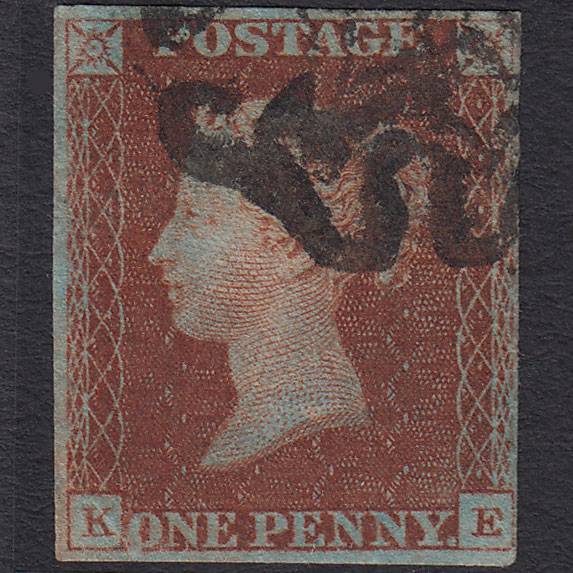 GB QV 1841 1d Red-brown Penny Black Plate 11 SG7-A2 KE GU 4 Margins Maltese Cross