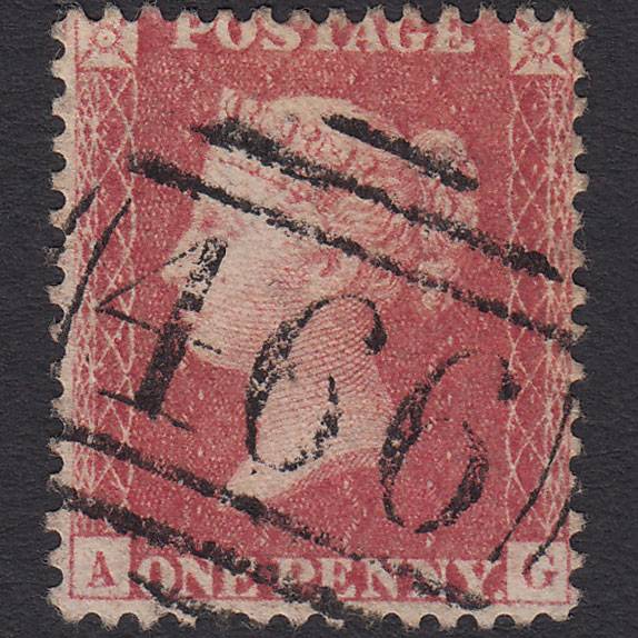 GB QV 1857 1d Pl 43 SG40-C10(1) AG FU Missing Imprimatur Liverpool 466