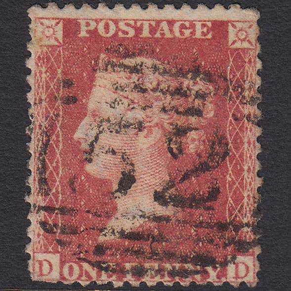 GB QV 1857 1d Rose-red (Plate 44) SG40-C10(1) DD GU Basingstoke 52
