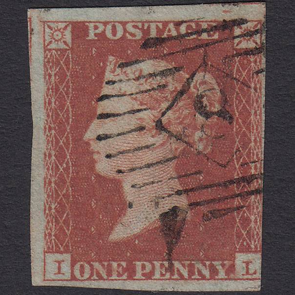 GB QV 1841 1d Red-brown (Plate 119) SG8-B1(1) IL FU 3 Margins London IS 8