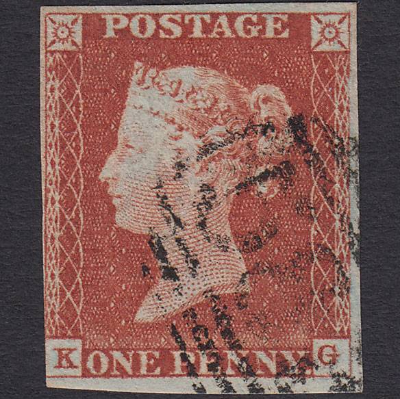 GB QV 1841 1d Red-brown (Plate 52) SG8-B1(1) KG FU nr 4M Nottingham 583
