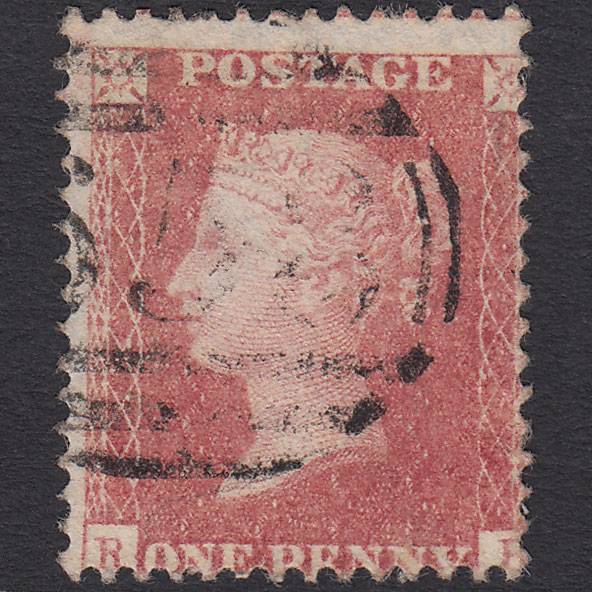 GB QV 1857 1d Pale Rose (Plate 55) SG39-C10(3) RH FU Royston 658 Misperf