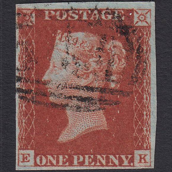 GB QV 1841 1d Deep Red-brown (Plate 60) SG10-B1(4) EK VFU 4 Margins