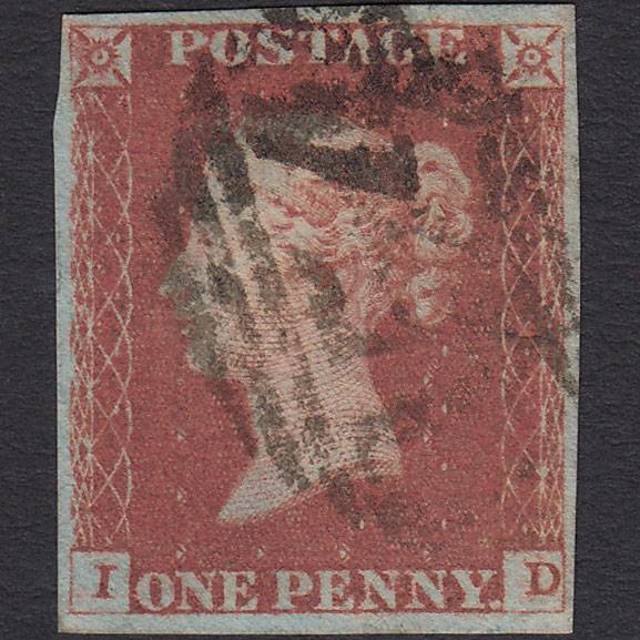 GB QV 1841 1d Red-brown (Plate 84) SG8-B1(1) ID FU 4 Margins Bury 154