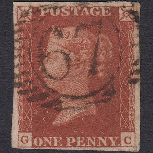GB QV 1841 1d Deep Red-brown (Plate 60) SG10-B1(4) GC FU 4M London D&S 67