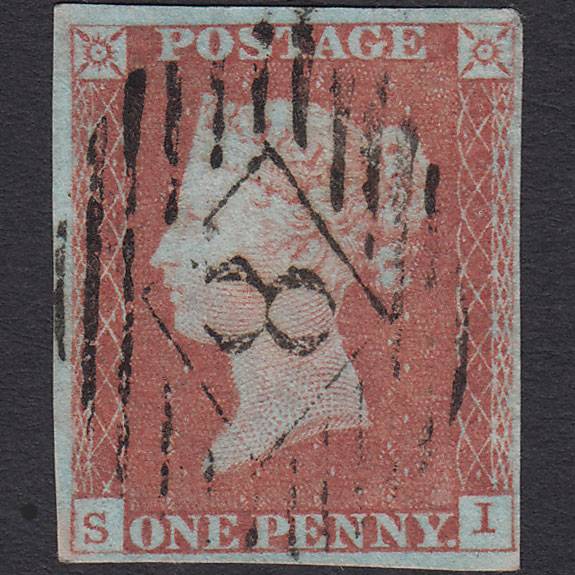 GB QV 1841 1d Pl 69 SG8-B1(1) SI FU Missing Imprimatur 4M London IS 8