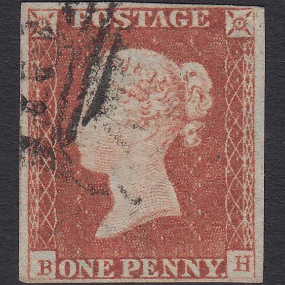 GB QV 1841 1d Red-brown (Plate 76) SG8-B1(1) BH FU Missing Imprimatur 4M