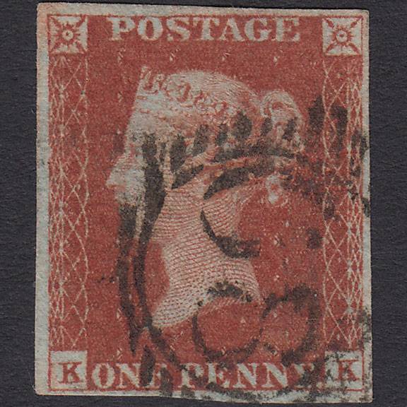 GB QV 1841 1d Red-brown Pl 53 SG8-B1(1) KK GU 4 Margins London D&S 68