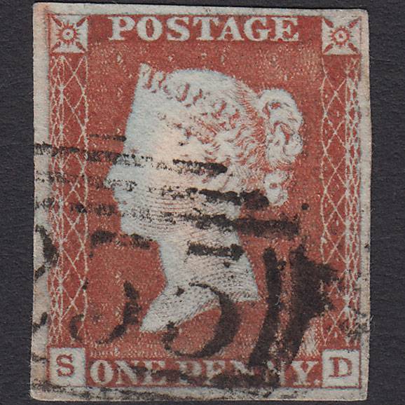 GB QV 1841 1d Pl 46 SG9-B1(3) Ivory Head SD FU 4 Margins Doncaster 255