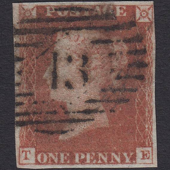 GB QV 1841 1d Pl 72 SG8-B1(1) TE FU Missing Imprimatur 4M London IS 13