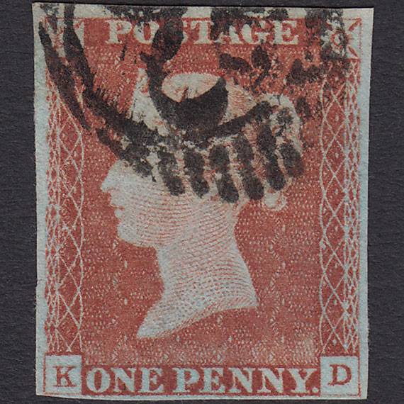 GB QV 1841 1d Red-brown (Plate 64) SG8-B1(1) KD FU 4M London D&S Cancel