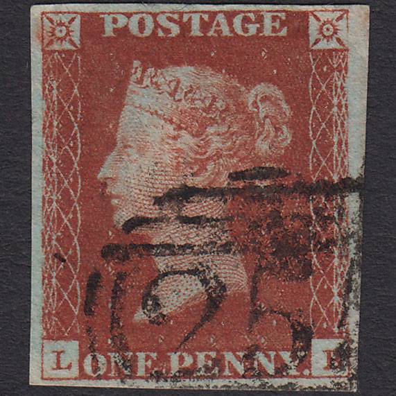 GB QV 1841 1d Deep Red-brown (Plate 53) SG10-B1(4) LB VFU 4M Doncaster 255