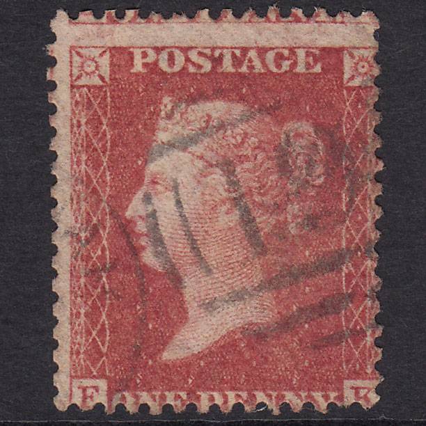 GB QV 1857 1d Rose-Red Plate 41 SG40-C10(1) FK FU Chippenham 191 Misperf