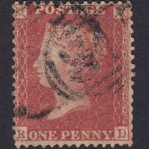 GB QV 1857 1d Rose-Red Plate 56 SG40-C10(1) RD GU