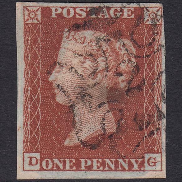 GB QV 1841 1d Plate 34 SG8-B1(1) Ivory Head Guideline DG GU 4M NO.2 IN MX