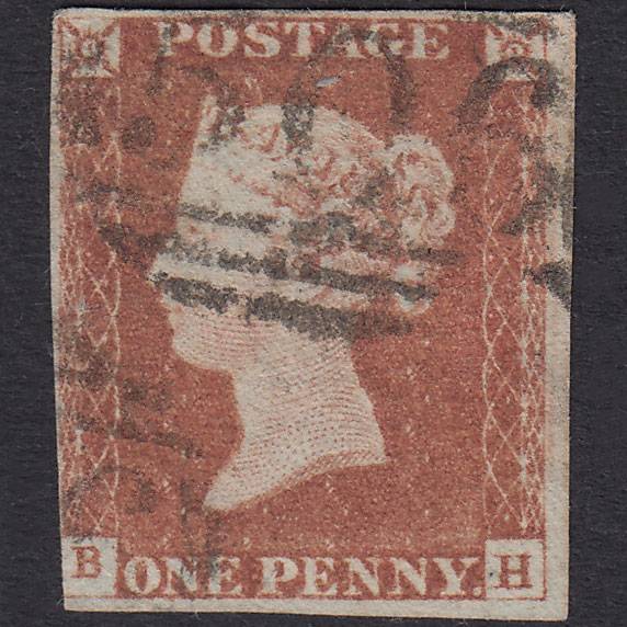 GB QV 1841 1d Red-Brown Plate 69 SG8-B1(1) BH GU 3 Margins Margate 506