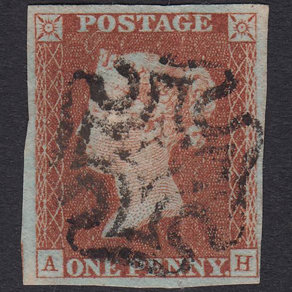 GB QV 1841 1d Plate 24 SG8-B1(1) AH VFU 4 Margins Full Maltese Cross