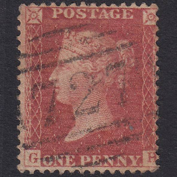 GB QV 1857 1d Rose-Red Plate R17 SG40-C10(1) GH FU Spalding 727