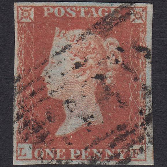 GB QV 1841 1d Red-Brown Plate 96 SG8-B1(1) LF GU 4 Good Margins Scotland