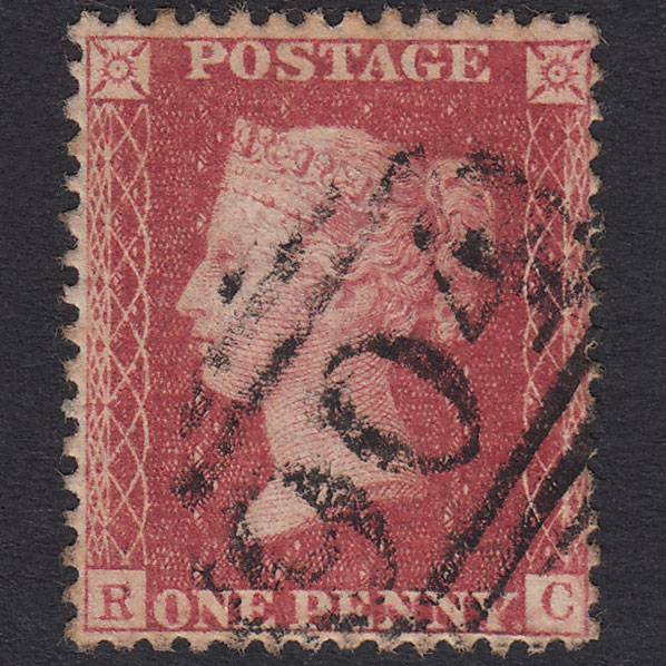 GB QV 1857 1d Rose-Red Plate 59 SG40-C10(1) RC GU Wokingham 904