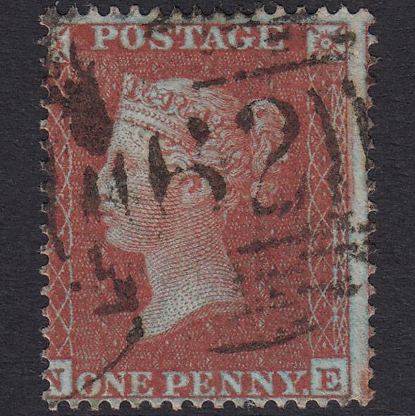 GB QV 1855 1d Red-Brown Plate 3 SG21-C4(1) NE VFU 62 Irish Spoon