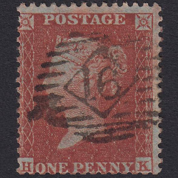 GB QV 1855 1d Red-Brown Plate 3 SG24-C3(1) HK GU London IS 16