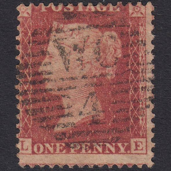 GB QV 1857 1d Plate 63 SG40-C10(1) Constant Variety LE GU London D&S Wc4