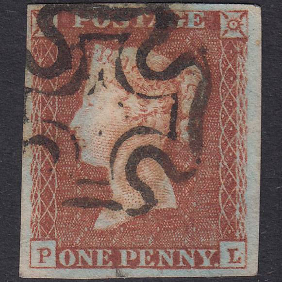 GB QV 1841 1d Red-Brown Plate 20 SG8-B1(1) Constant Variety PL FU 4M MX