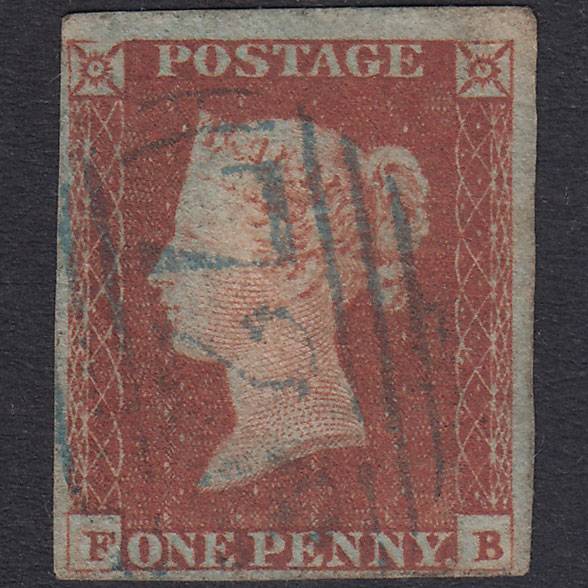 GB QV 1841 1d Red-Brown Plate 85 SG8-B1(1) FB GU 4M Blue Martock 726