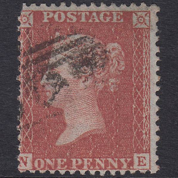 GB QV 1856 1d Red-Brown Plate 25 SG29-C8(1) NE GU