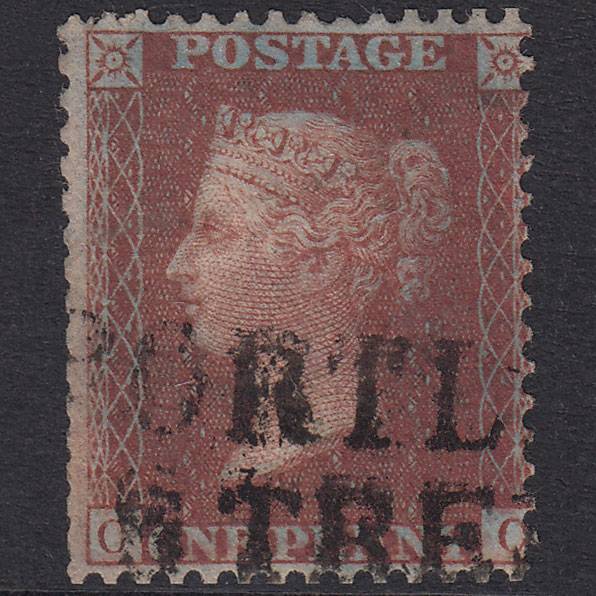 GB QV 1856 1d Purple-Brown Pl 32 SGC8(8) CC GU Portland Street Scots Local