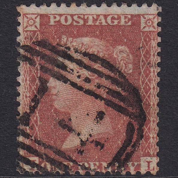 GB QV 1856 1d Red-Brown Plate 34 SG29-C8(1) IL GU Amersham 14