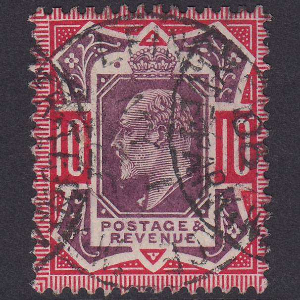 GB KE7 1906 10d Slate-Purple & Carmine SG255-M43(2) FU CDS