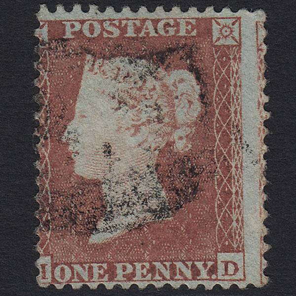 GB QV 1855 1d Red-brown (Plate 196) SG22-C2(1) HD FU Light Cancel Cat£500