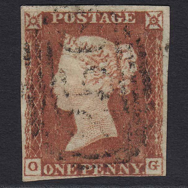 GB QV 1841 1d Pale Red-brown (Plate 51) SG9 OG GU Dorchester 256 nr 4M