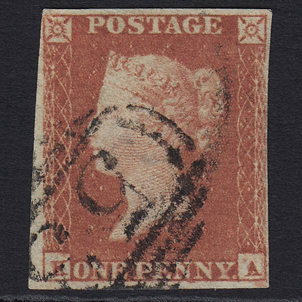 GB QV 1841 1d Red-brown (Plate 91) (SG8) 'KA' FU Bath (53) 4 Margins