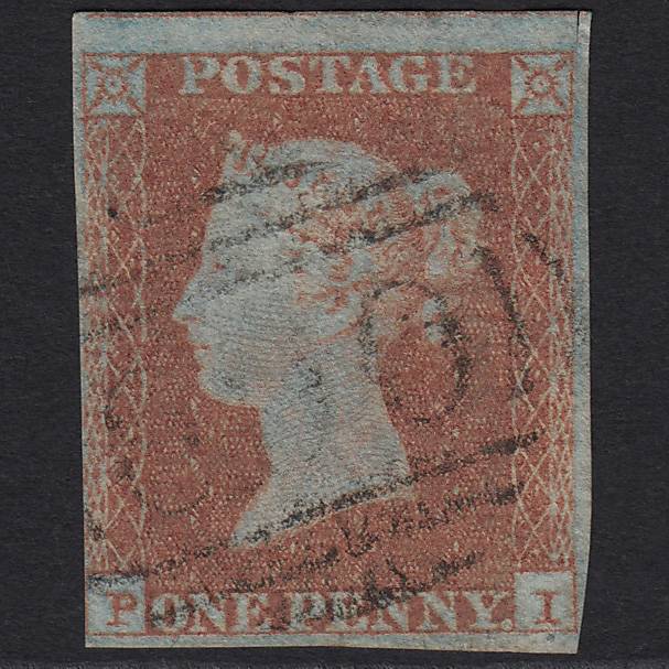 GB QV 1841 1d Red-brown (Plate 122) SG8-B1(1) PI GU nr 4 Margins