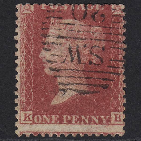GB QV 1857 1d Rose-red (Plate 59) SG40-C10(1) KH GU in London SW20 Misperf